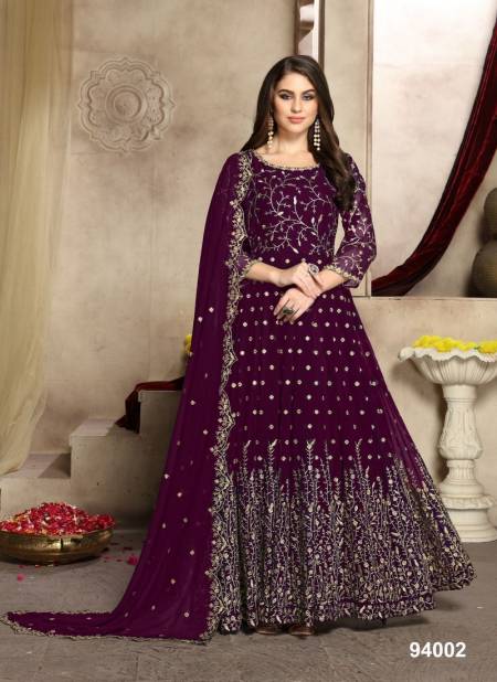 Wine Colour AANAYA 94 Wedding Wear Heavy Georgette Anarkali  Latest salwar Suit Collection 94002